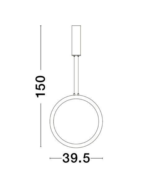 Nova Luce CHANGE LED Pendelleuchte Schwarz 26W Warmweiss 150x39,5cm dimmbar 9070165