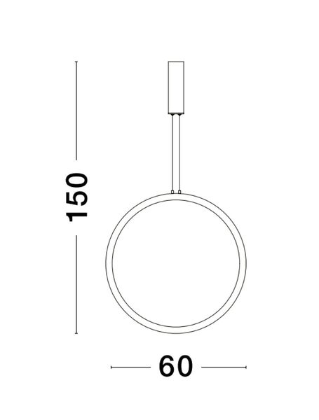 Nova Luce CHANGE LED Pendelleuchte Messing 36W Warmweiss 150x60cm dimmbar 9070168