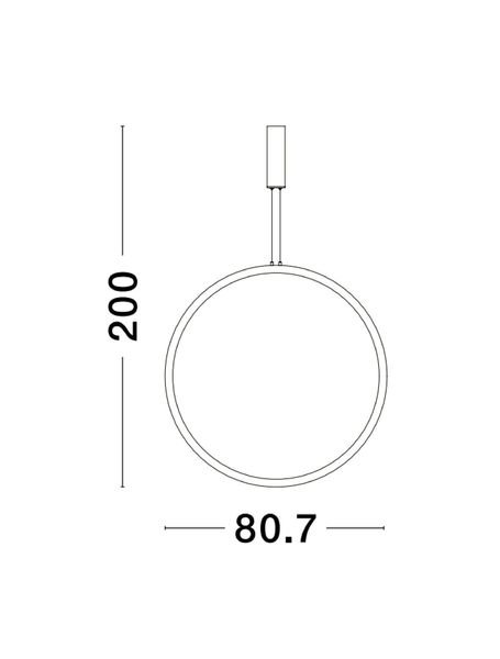 Nova Luce CHANGE LED Pendelleuchte Messing 48W Warmweiss 200x80,7cm dimmbar 9070170