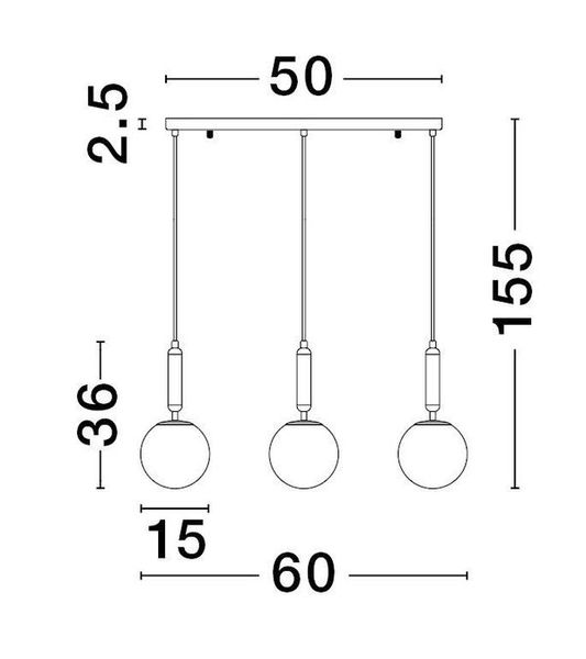 Nova Luce MONET Pendelleuchte E27 3-fach Gold 60x15x155cm dimmbar 9080126