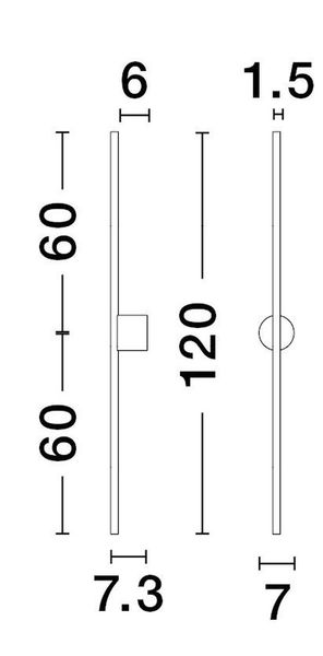 Nova Luce ADEN LED Wandleuchte Schwarz 20W Warmweiss 1,5x7,3x120cm 9081103