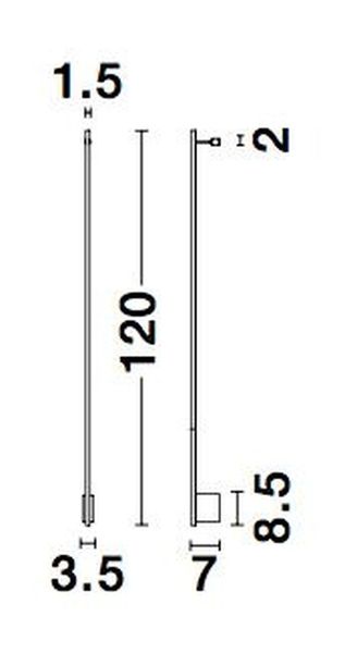 Nova Luce GROPIUS LED Wandleuchte Schwarz 20W Warmweiss 120x7x3,5cm 9081120