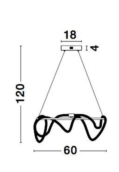 Nova Luce CERELIA LED Pendelleuchte Messing 34W Warmweiss 120x60cm dimmbar 9082092