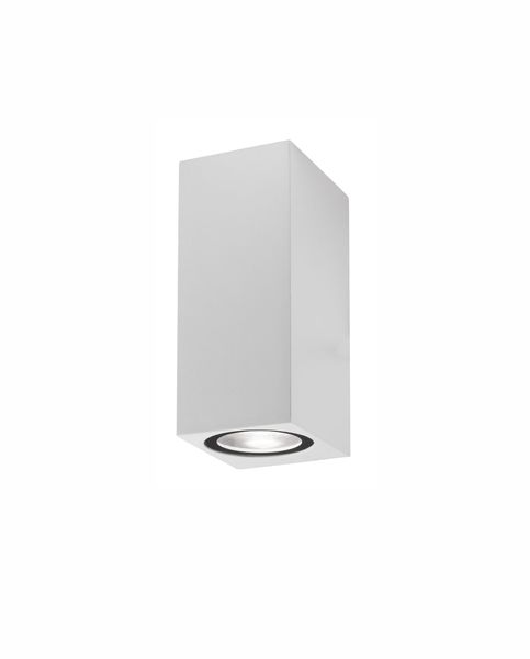 Nova Luce NERO Wandleuchte GU10 Weiß 2x7W IP54 6,7x8x15cm dimmbar 910042