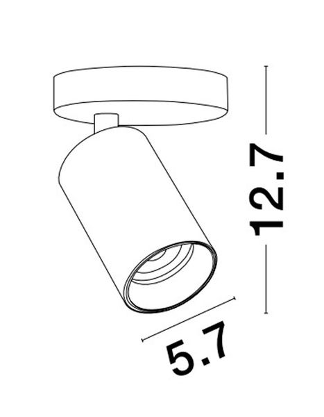 Nova Luce INUS Deckenleuchte GU10 Schwarz 12,7x5,7cm dimmbar 9111626