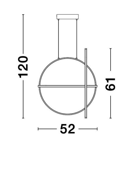 Nova Luce ARTE LED Pendelleuchte Gold 53W Warmweiss 52x16x120cm dimmbar 9114862