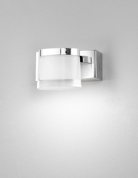 Nova Luce SABIA LED Wandleuchte Chrom 5W IP44 Warmweiss 12x9,8x7,5cm 9122311