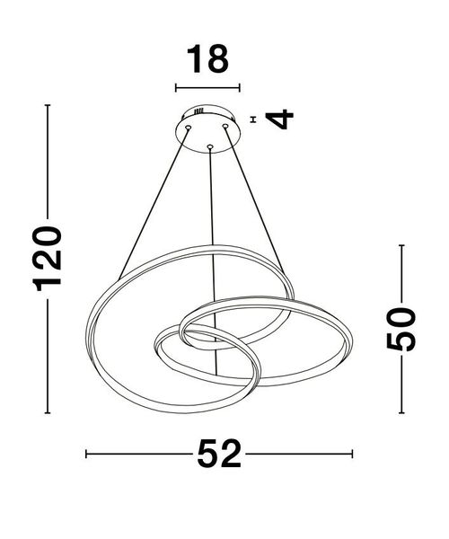 Nova Luce MENTON LED Pendelleuchte Weiß 43W Warmweiss 120x52cm dimmbar 9147111