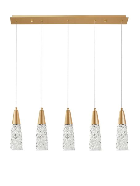 Nova Luce KOVAC Pendelleuchte G9 5-fach Gold 80x10x180cm dimmbar 9160195