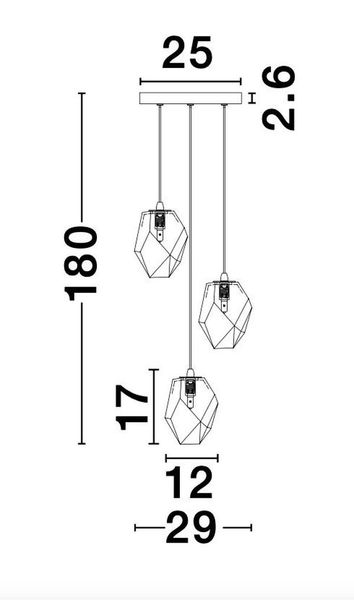 Nova Luce ICE Pendelleuchte G9 3-fach Weiß 180x29cm dimmbar 9160233