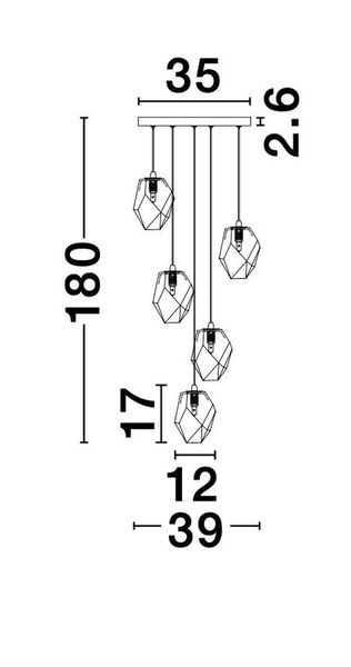 Nova Luce ICE Pendelleuchte G9 5-fach Weiß 180x39cm dimmbar 9160235