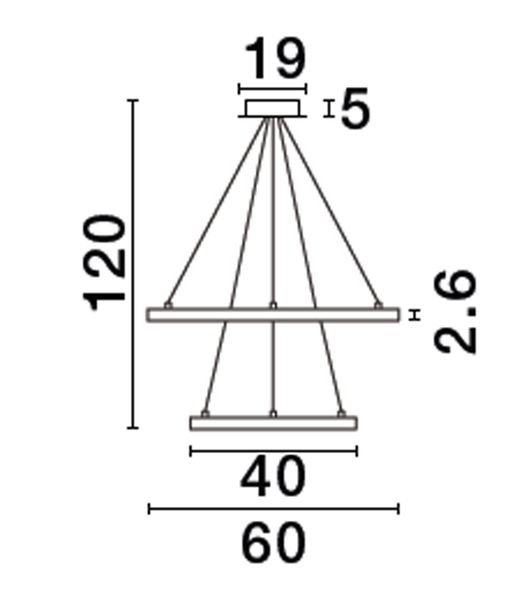 Nova Luce EMPATIA LED Pendelleuchte Messing 60W Warmweiss 120x60cm dimmbar 9172866