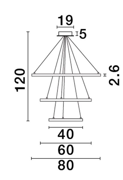 Nova Luce EMPATIA LED Pendelleuchte Schwarz 108W Warmweiss 120x80cm dimmbar 9172867