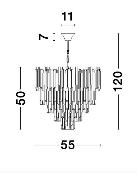 Nova Luce GRANE Pendelleuchte E14 8-fach Gold 120x55cm dimmbar 9181200