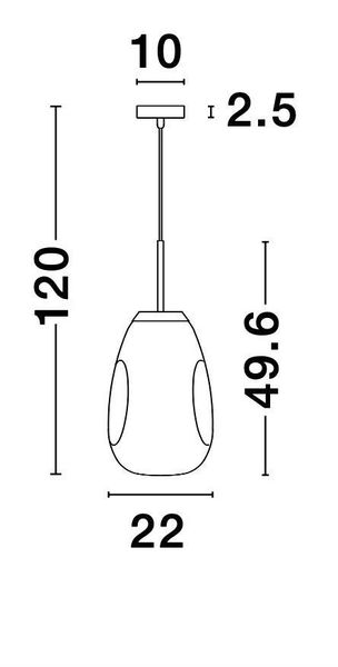 Nova Luce LAVA Pendelleuchte E27 Kupfer 120x22cm dimmbar 9190391