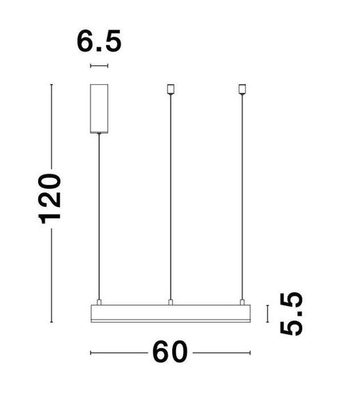 Nova Luce MOTIF LED Pendelleuchte Weiss 40W Warmweiss 200x60cm dimmbar 9190740