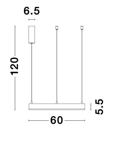 Nova Luce MOTIF LED Pendelleuchte Schwarz 40W Warmweiss 200x60cm dimmbar 9190840