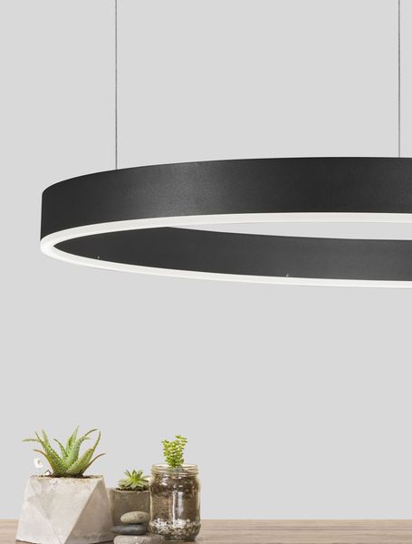 Nova Luce MOTIF LED Pendelleuchte Schwarz 50W Warmweiss 200x80cm dimmbar 9190848