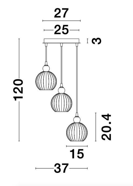 Nova Luce ODELL Pendelleuchte E14 3-fach Weiß 120x37cm dimmbar 9190882