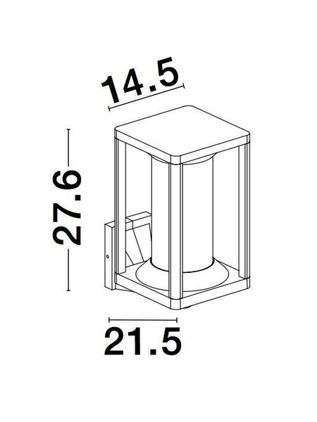 Nova Luce LOEVE Wandleuchte E27 Anthrazit 12W IP65 14,5x21,5x27,6cm 9193101