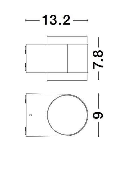 Nova Luce NUS LED Wandleuchte Anthrazit 2x4W IP54 Warmweiss 13,2x9x7,8cm 9200202