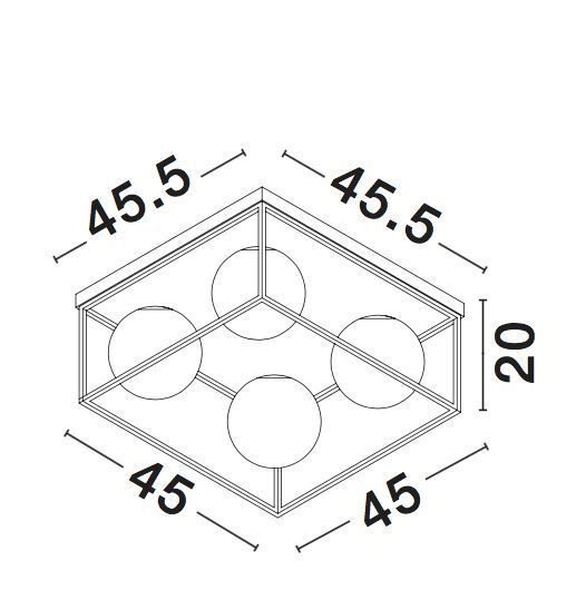 Nova Luce JULIET Deckenleuchte E14 4-fach Gold 45x45x20cm dimmbar 9206403