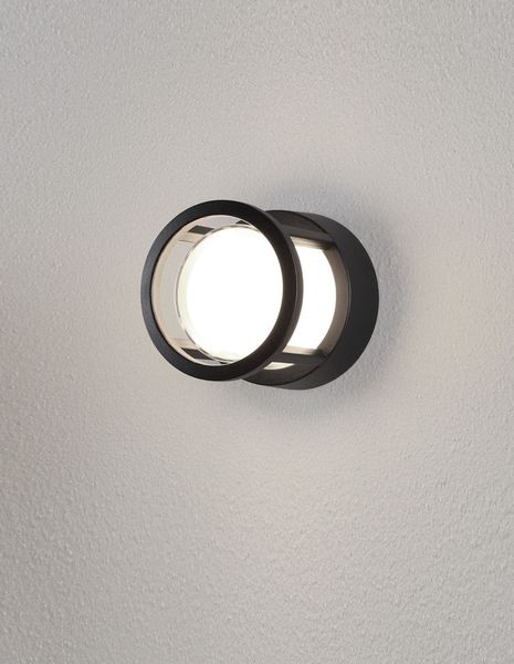 Nova Luce AGOSTO LED Wandleuchte Schwarz 6W IP54 Warmweiss 11x11x11cm 9207615