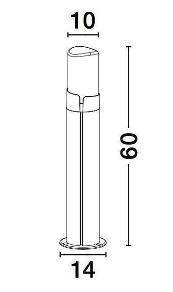 Nova Luce PYRO Wegeleuchte E27 Grau 12W IP54 10x10x60cm 9209212