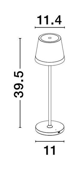 Nova Luce SEINA LED Tischleuchte Basalt 2W IP54 Warmweiss 11,4x11,4x39,5cm 9223404