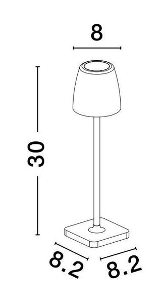 Nova Luce COLT LED Tischleuchte Weiß 2W IP54 Warmweiss 8x8,2x30cm 9223415