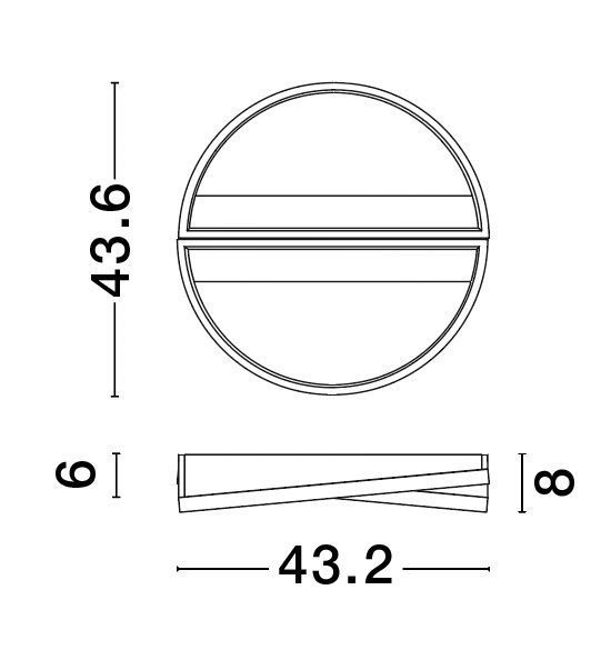 Nova Luce ELIZE LED Deckenleuchte Schwarz 28W Warmweiss 43,2x43,6x8cm dimmbar 9248114