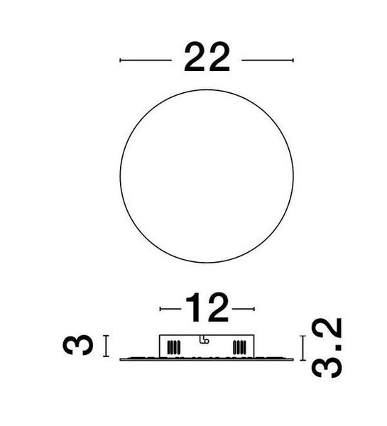 Nova Luce CYRCLE LED Wandleuchte Gold 12W Warmweiss 22x3,2x22cm 9248156