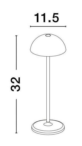 Nova Luce ROSE LED Tischleuchte Schwarz 1W IP54 Warmweiss 11,5x11,8x32cm 9281381