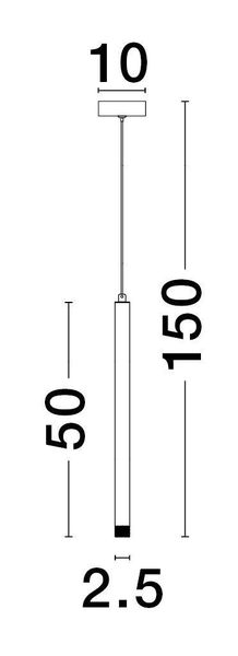 Nova Luce TRIMLE LED Pendelleuchte Schwarz 3W Warmweiss 150x2,5cm 9287920