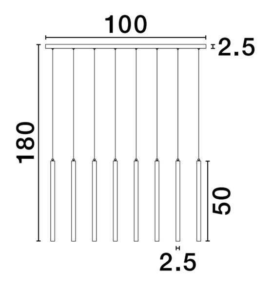 Nova Luce TRIMLE LED Pendelleuchte Gold 21W Warmweiss 100x8x180cm 9287930