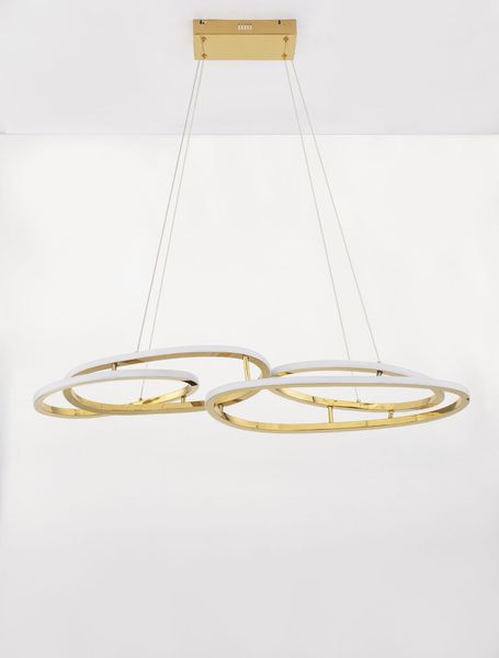 Nova Luce NUDOS LED Pendelleuchte Gold 80W Warmweiss 90x25,5x150cm dimmbar 9289085