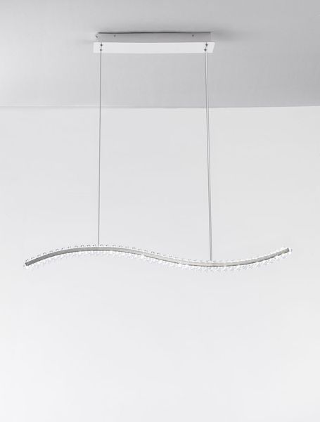 Nova Luce AURELIA LED Pendelleuchte Chrom 43W Neutralweiss 100x7,6x150cm dimmbar 9333070