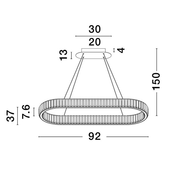 Nova Luce AURELIA LED Pendelleuchte Gold 48W Neutralweiss 92x37x150cm dimmbar 9333073