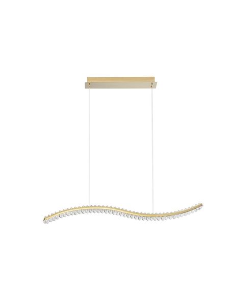 Nova Luce AURELIA LED Pendelleuchte Gold 43W Neutralweiss 100x7,6x150cm dimmbar 9333078