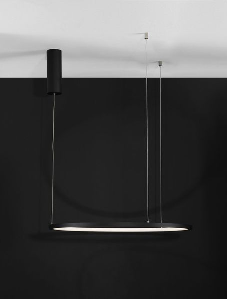 Nova Luce TARQUIN LED Pendelleuchte Schwarz 37W Warmweiss 200x60cm dimmbar 9345601