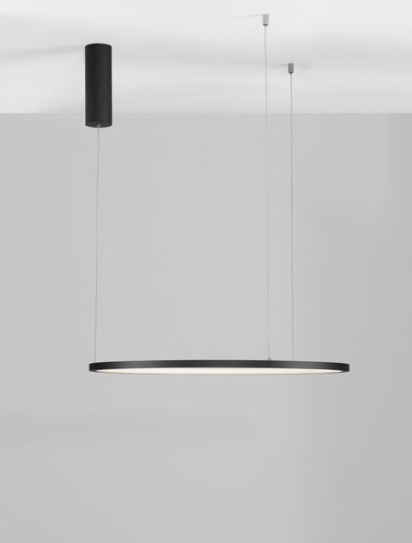 Nova Luce TARQUIN LED Pendelleuchte Schwarz 37W Warmweiss 200x60cm dimmbar 9345601