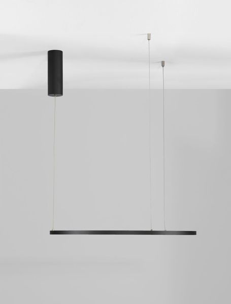 Nova Luce TARQUIN LED Pendelleuchte Schwarz 37W Warmweiss 200x60cm dimmbar 9345601