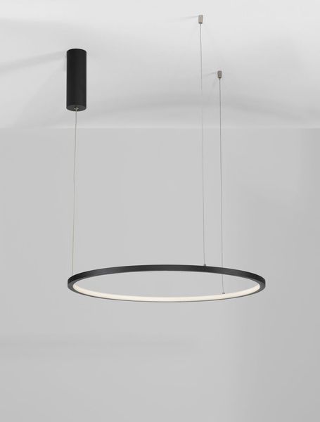 Nova Luce TARQUIN LED Pendelleuchte Schwarz 37W Warmweiss 200x60cm dimmbar 9345601