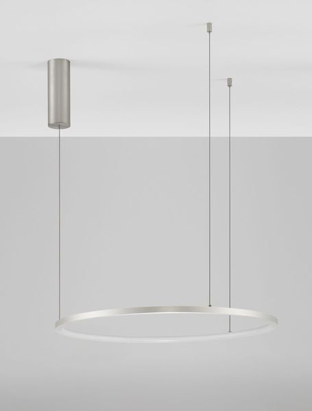 Nova Luce TARQUIN LED Pendelleuchte Silber 37W Warmweiss 200x60cm dimmbar 9345603