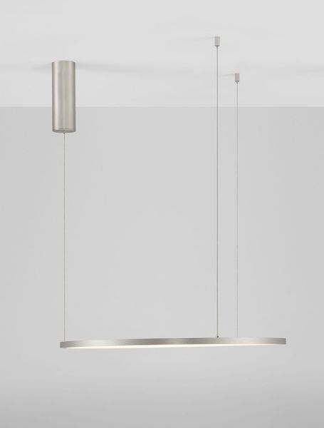 Nova Luce TARQUIN LED Pendelleuchte Silber 37W Warmweiss 200x60cm dimmbar 9345603