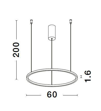 Nova Luce TARQUIN LED Pendelleuchte Silber 37W Warmweiss 200x60cm dimmbar 9345603