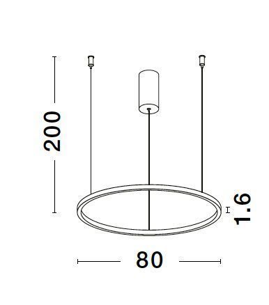 Nova Luce TARQUIN LED Pendelleuchte Messing 46W Warmweiss 200x80cm dimmbar 9345606