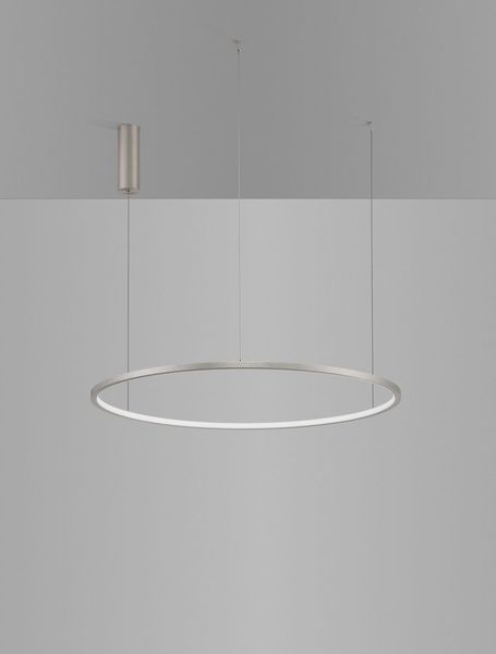 Nova Luce TARQUIN LED Pendelleuchte Silber 46W Warmweiss 200x80cm dimmbar 9345607