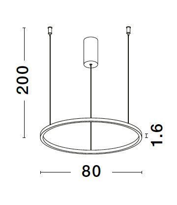 Nova Luce TARQUIN LED Pendelleuchte Silber 46W Warmweiss 200x80cm dimmbar 9345607