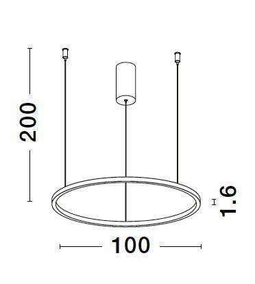 Nova Luce TARQUIN LED Pendelleuchte Schwarz 59W Warmweiss 200x100cm dimmbar 9345609